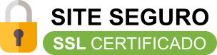 Image de cadeado com título ao lado escrito site seguro e com certificado SSL