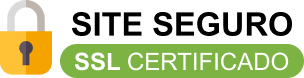 Image de cadeado com título ao lado escrito site seguro e com certificado SSL